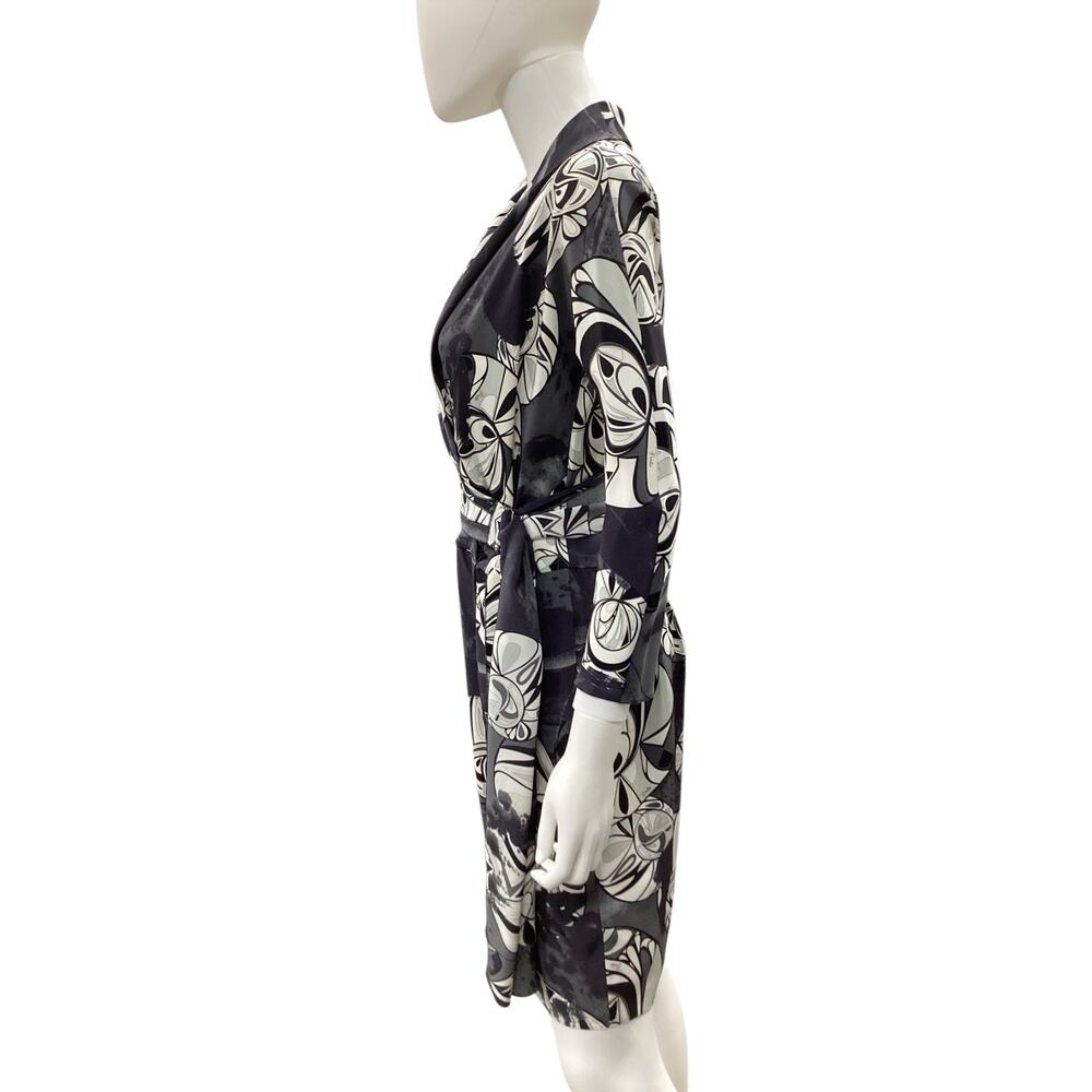 NWT Emilio Pucci Dress Womens SZS Silk Belt Pockets Knee Length Lightweight Gray - Picture 3 of 6
